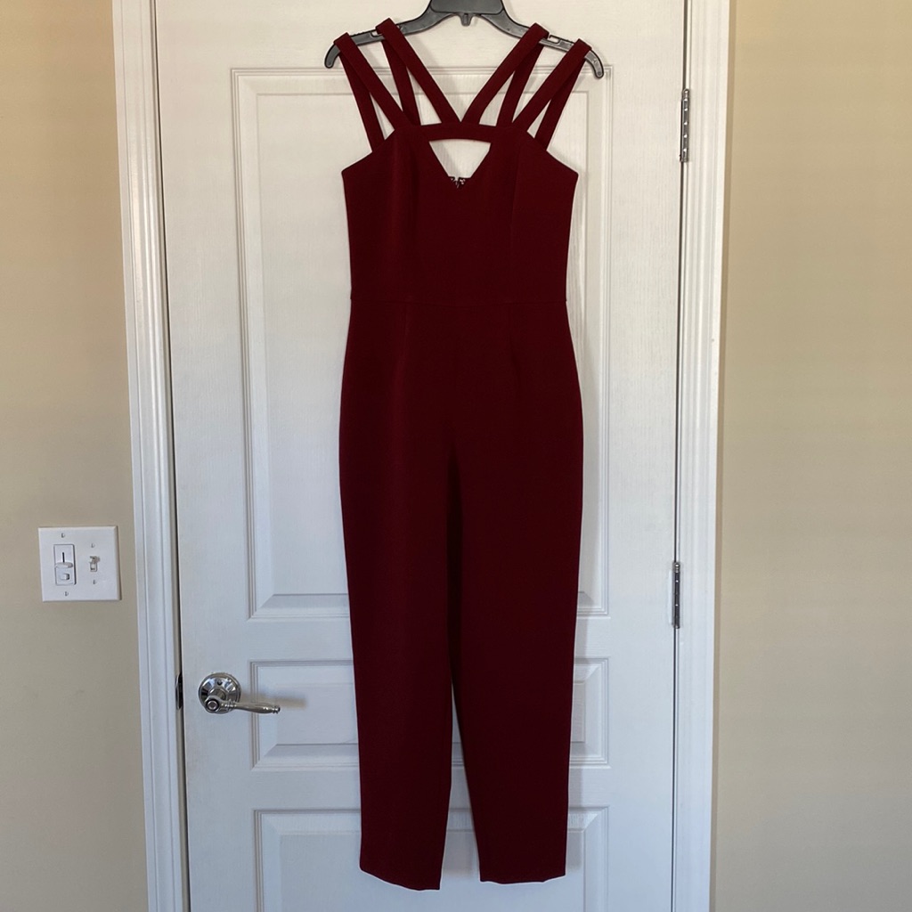 Express Burgundy Jumpsuit